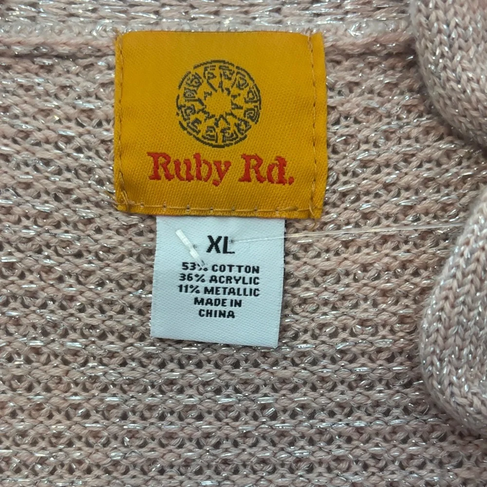 Ruby Rd. Soft Pink Ruffle Cardigan - Picture 3 of 5